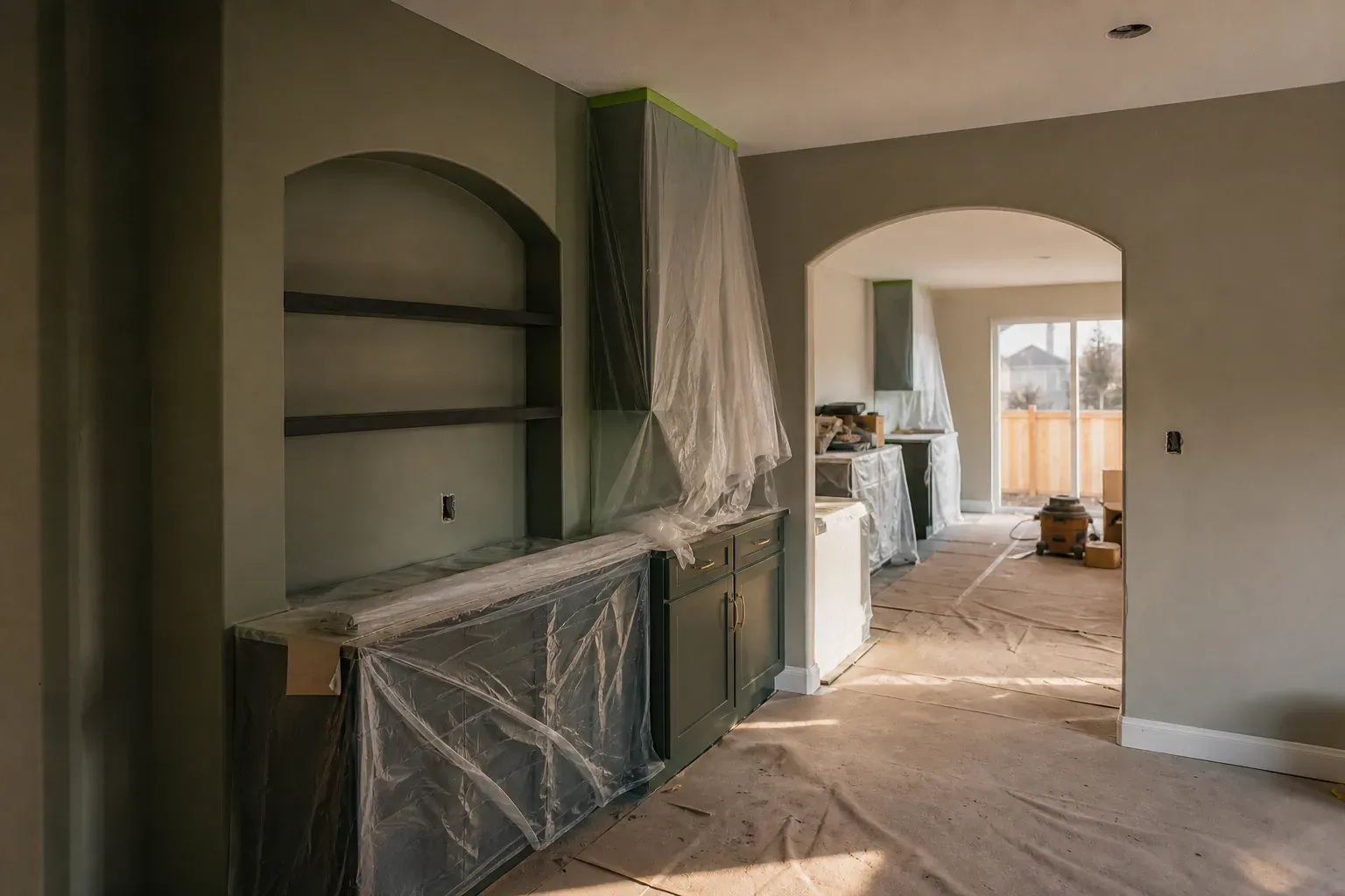 Custom cabinets in Caldwell Id — a rebuilt kitchen wall section blended into the surrounding surface