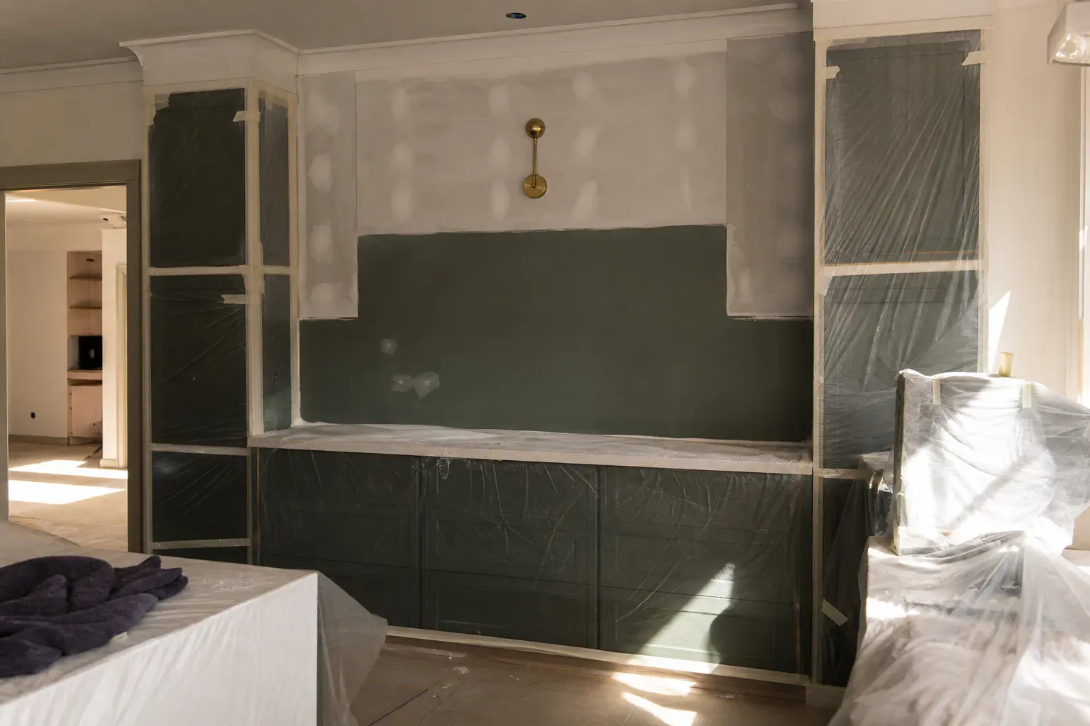 Custom cabinets in Kuna Id — a rebuilt kitchen wall section blended into the surrounding surface